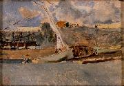 Maria Fortuny i Marsal, Paesaggio con barche